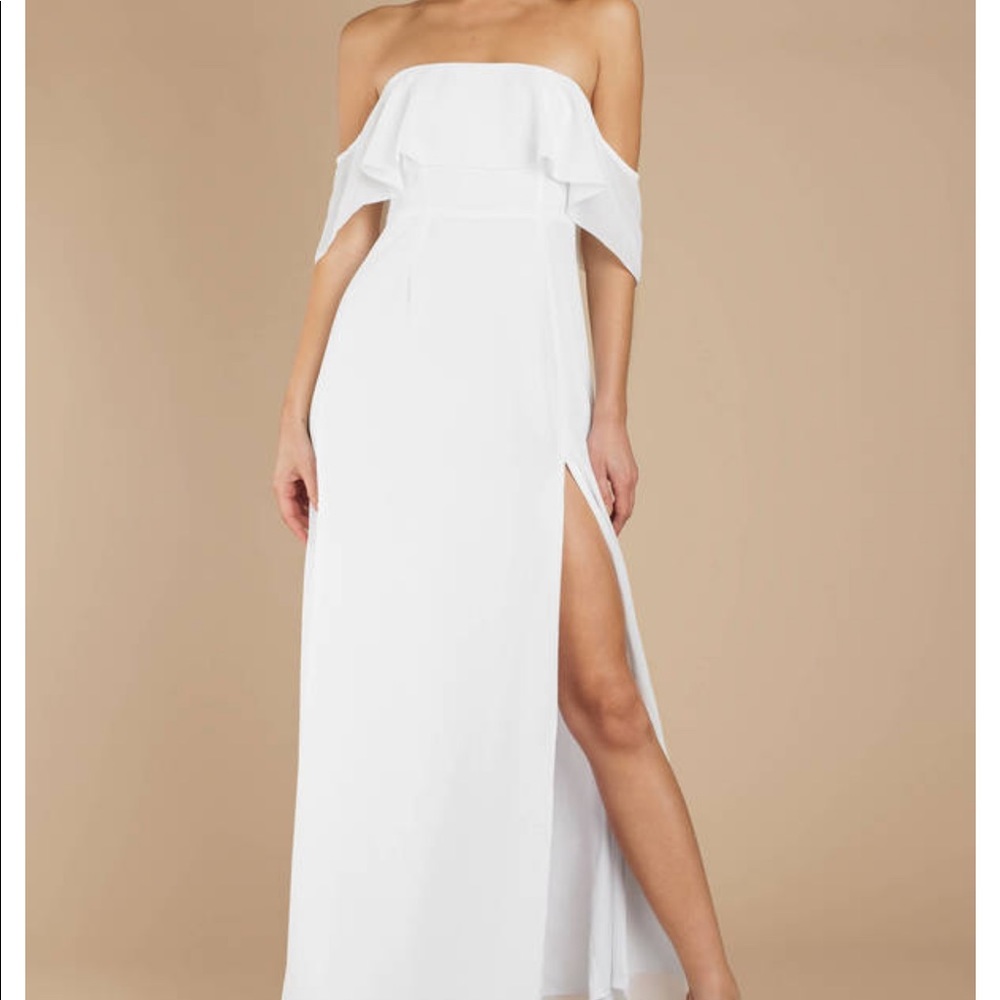 TOBI INTO YOU IVORY RUFFLE TOP MAXI DRESS - Picture 2 of 2